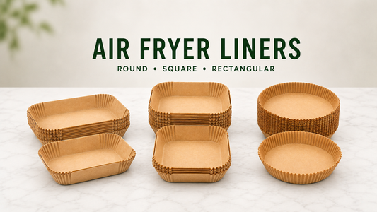 Rectangular, square and 20cm round air fryer liners