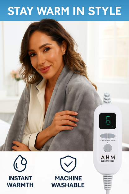 (Copy) AHM Electronics Heated Blanket – Ultra Soft Flannel & Sherpa Comfort