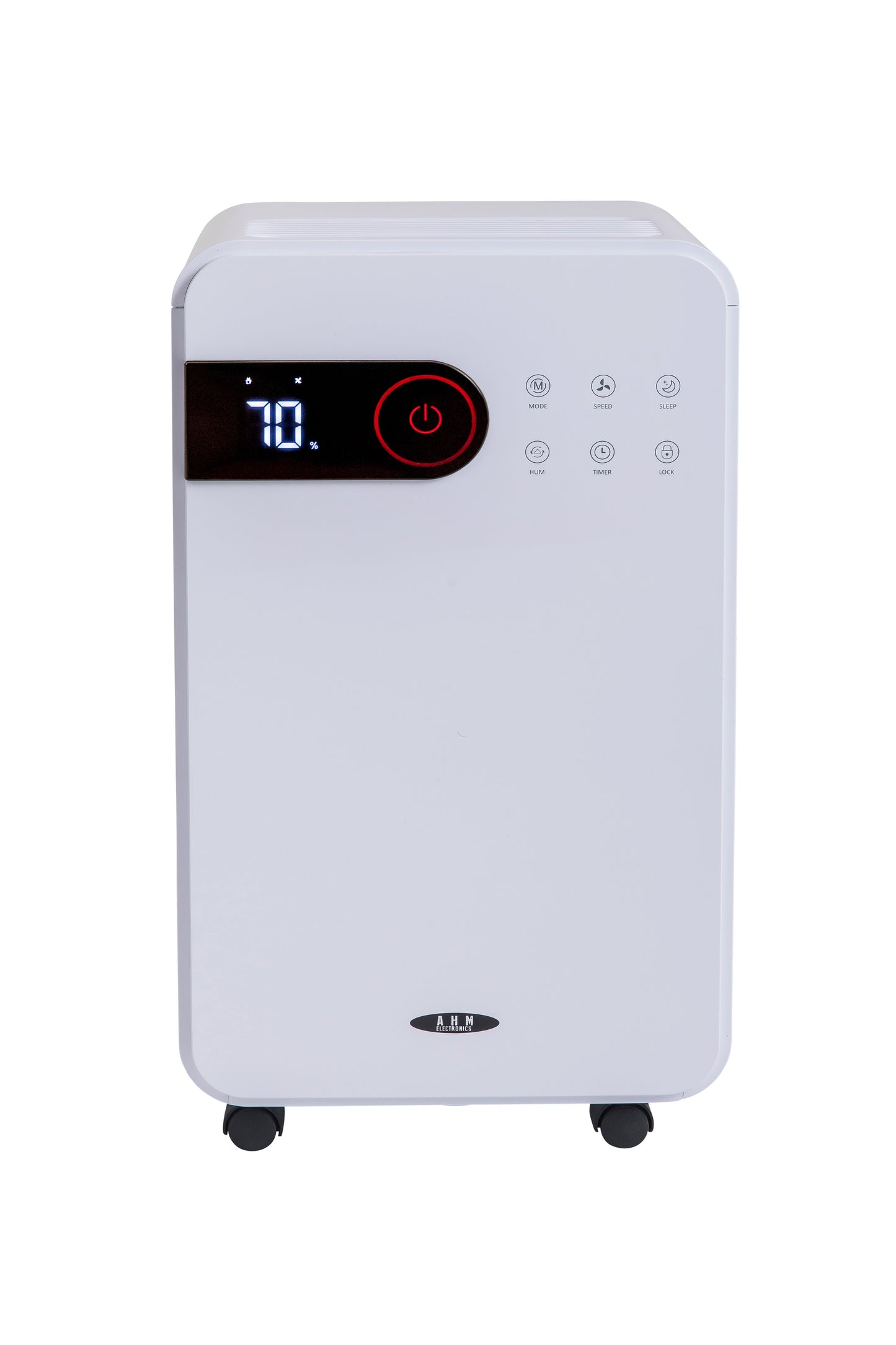 AHM Electronics Dehumidifier 12L/Day with Digital Humidity Display, Continuous Drainage, 2L Water Tank, 24-Hour Timer, Sleep Mode, Laundry Mode, Child Lock, For Damp, Condensation & Drying Laundry