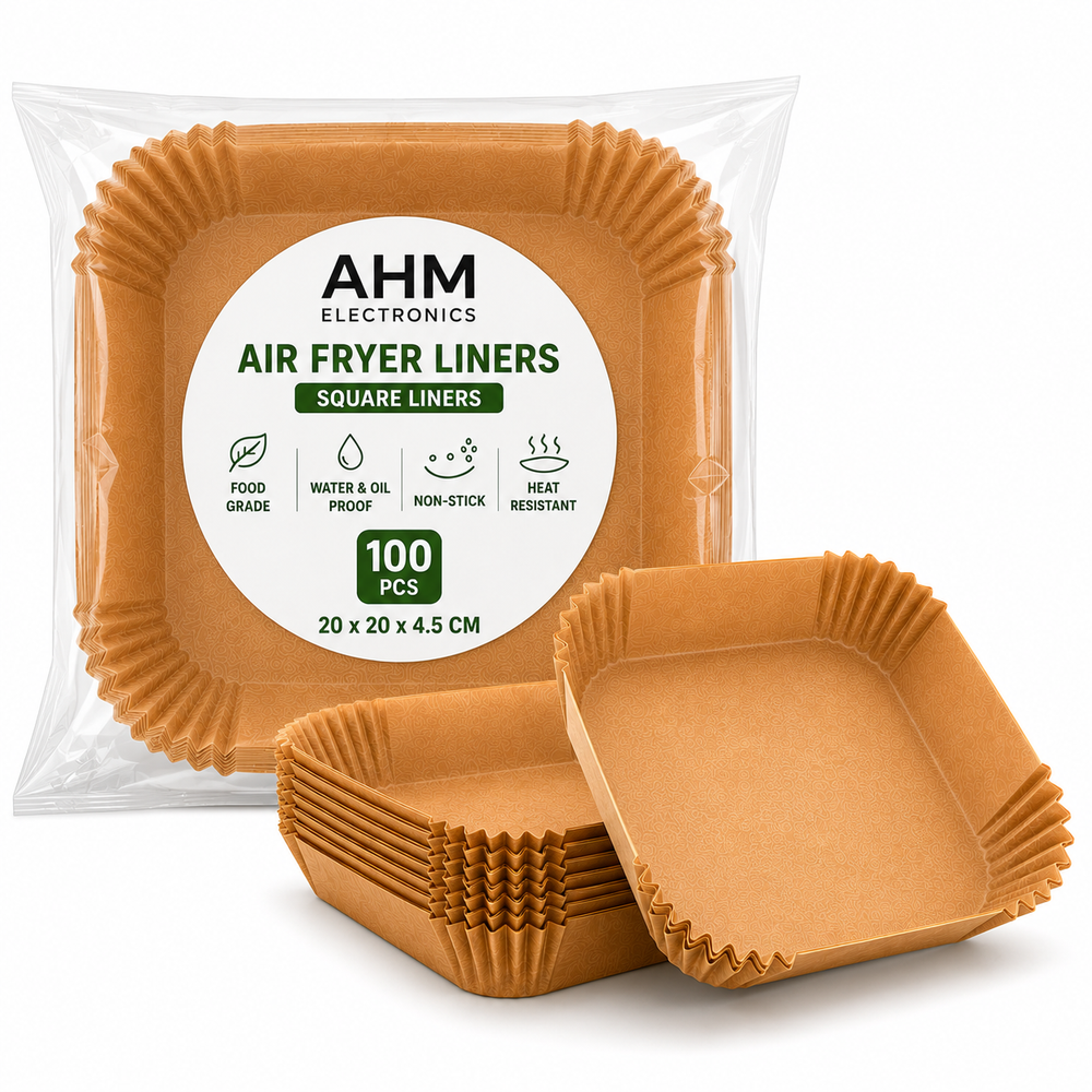 AHM Electronics 20cm Square Air Fryer Liners | 100 Pack