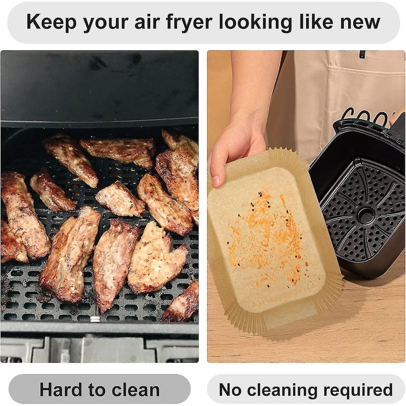 Air Fryer Liner, Pack of 100, Disposable Non-stick Rectangular Parchment Paper