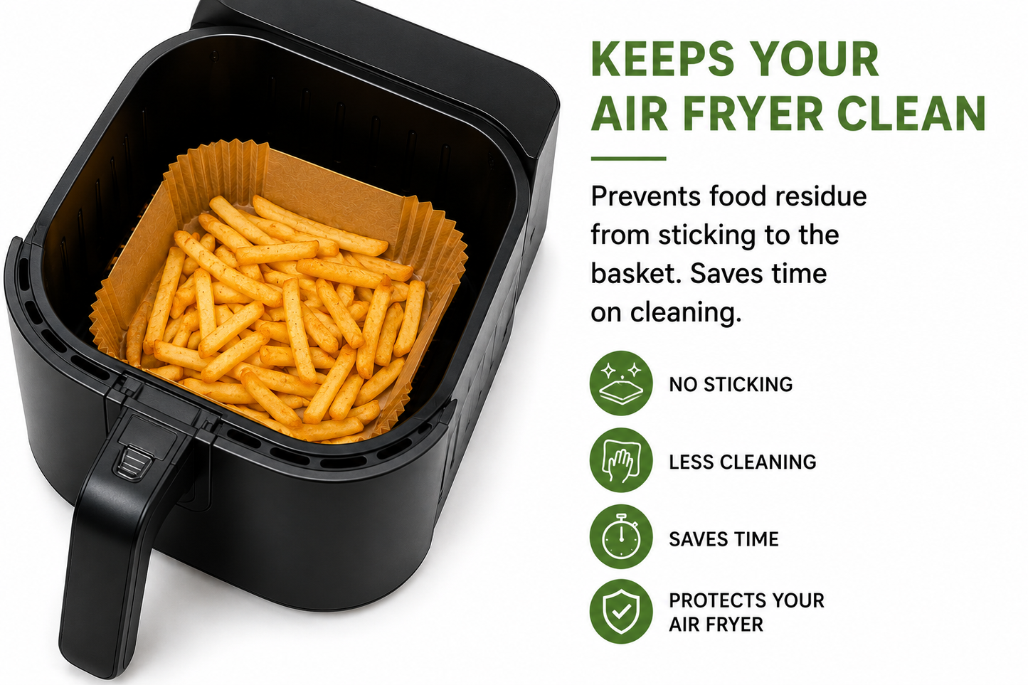 AHM Electronics 20cm Square Air Fryer Liners | 100 Pack