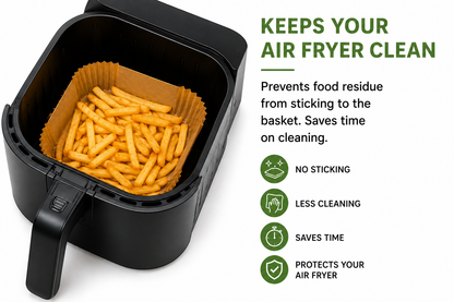 AHM Electronics 20cm Square Air Fryer Liners | 100 Pack