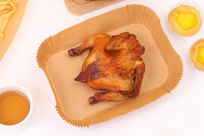 AHM ELECTRONICS 100-Pack Air Fryer Liners 100% Food-Grade Parchment Paper Rectangular 24cm x 14cm Non-Stick Waterproof Disposable for Ninja Dual Zone & Many Other Air Fryers Cookware - Bakeware UK Seller - Square